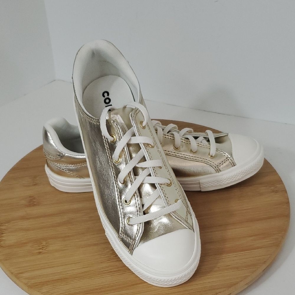 Converse CTAS Dainty Lucky Ox Gold Egret Metallic Sneakers Women's 9.5 NIB
